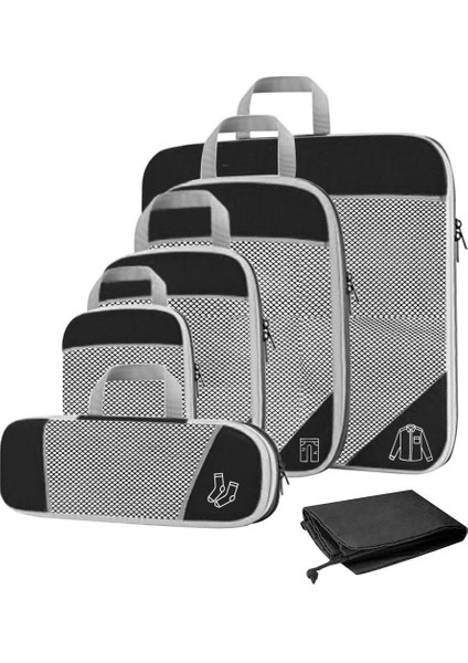 Depolama Örgü Çantaları Genişletilebilir Seyahat Aksesuarları Siyah 6pcs Siyah 6pcs Seçenekleri