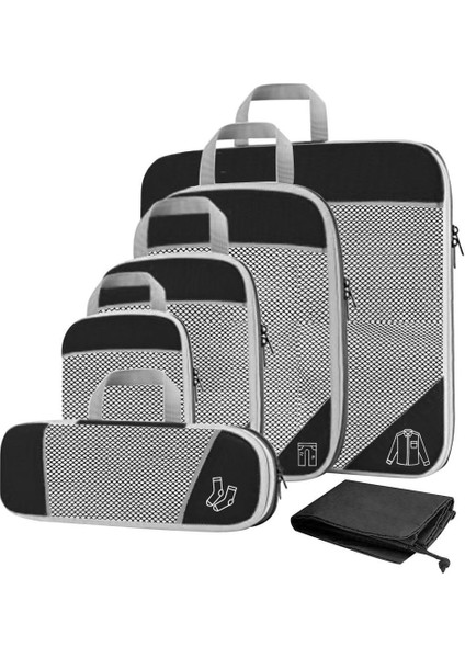 Depolama Örgü Çantaları Genişletilebilir Seyahat Aksesuarları Siyah 6pcs Siyah 6pcs Seçenekleri