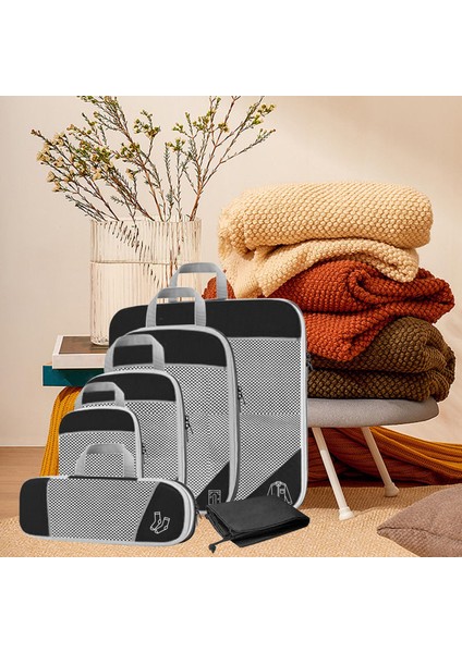 Depolama Örgü Çantaları Genişletilebilir Seyahat Aksesuarları Siyah 6pcs Siyah 6pcs Seçenekleri