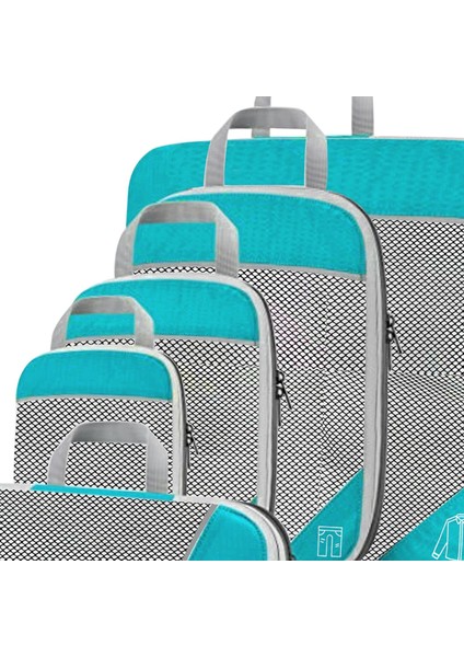 1set Sıkıştırma Paketleme Küpleri Bagaj Organizatör Seyahat Organize Gökyüzü Mavisi 6 Pcs Seçenekleri