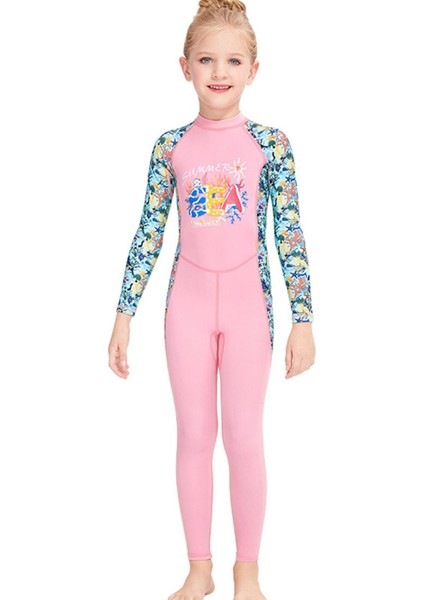 Çocuklar Wetsuit Mayolar Erkekler Için Geri Zip Kızlar Uzun Kollu Yaz Dalış Takım Pembe S (Yurt Dışından) modelleri
