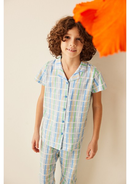 Erkek Çocuk Checker Pijama Takımı