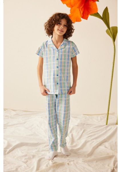 Erkek Çocuk Checker Pijama Takımı