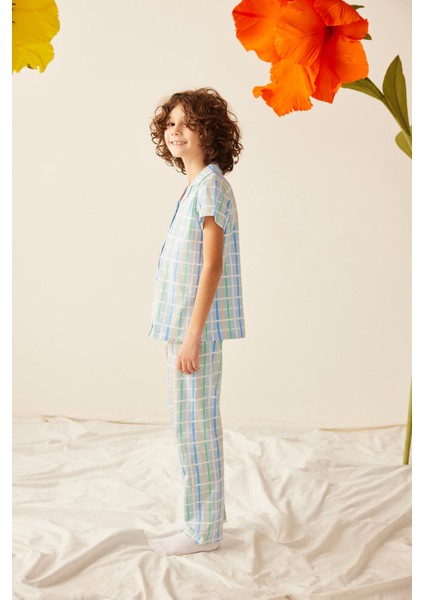 Erkek Çocuk Checker Pijama Takımı