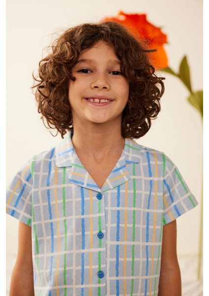 Erkek Çocuk Checker Pijama Takımı