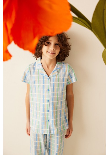 Erkek Çocuk Checker Pijama Takımı
