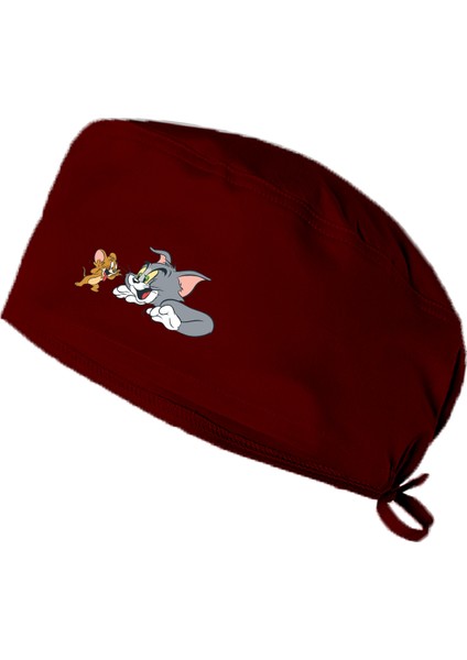 Tom And Jerry Baskılı Doktor Hemşire Bonesi Diş Hekimi Bonesi Aşçı Şef Bonesi Cerrahi Bone Chef Bandanası