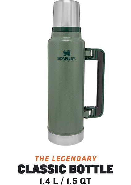 Klasik Vakumlu Çelik Termos, 1.4 L, Yeşil