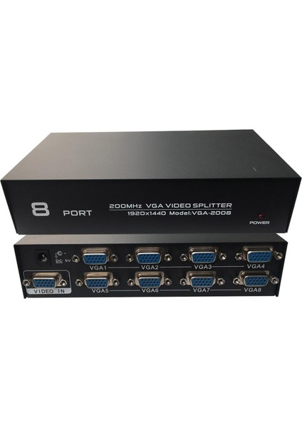 Vga 8 Port Splitter 1 Giriş 8 Çıkış vga görüntü çoklayıcı