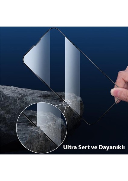 Polham 9d Ultra Sert ve Dayanıklı iPhone 14 Plus Ful Kaplama Ekran Koruyucu, Glue-Tempered