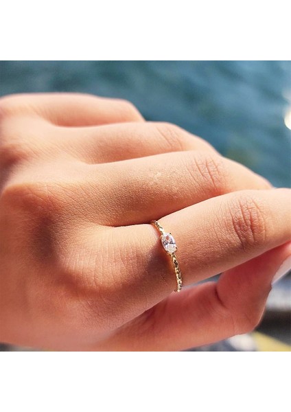 Gümüş Yüzük - Minimal Oval Swaroski Taşlı Gümüş Yüzük-Oval Taşlı 925 Ayar Eskitme Tektaş Gümüş Yüzük fiyatları