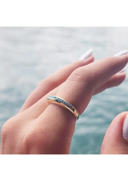Gümüş Yüzük - Bombeli Sıra Firuze Taşlı 925 Ayar Gümüş Alyans modelleri