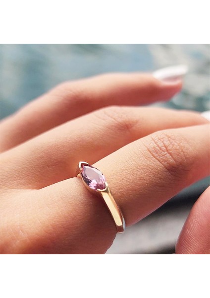 Gümüş Yüzük - Sadakat Yemini Zultanit Taşlı Evlilik Teklifi Yüzüğü 925 Ayar Gümüş Mekik Yüzük