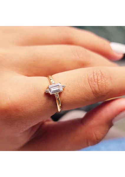 Gümüş Yüzük - Octagon Kesim Swarovski Taşlı 0.95 Karat Pırlanta Montorü Şık 925 Ayar Gümüş Yüzük fırsatları