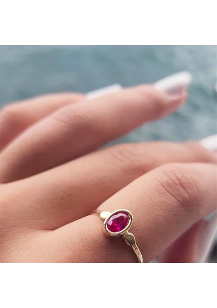 Gümüş Yüzük - Ruby Taşlı Tek Taş Evlilik Teklifi Yüzüğü-0.90 Karat Kristal Opal 925 Ayar Gümüş Yüzük fiyatları