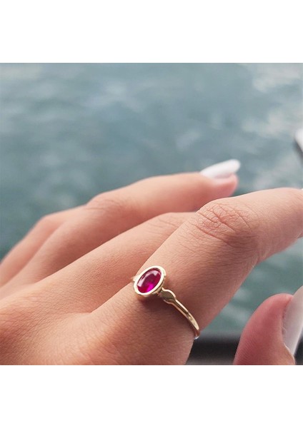 Gümüş Yüzük - Ruby Taşlı Tek Taş Evlilik Teklifi Yüzüğü-0.90 Karat Kristal Opal 925 Ayar Gümüş Yüzük modelleri