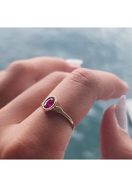 Gümüş Yüzük - Ruby Taşlı Tek Taş Evlilik Teklifi Yüzüğü-0.90 Karat Kristal Opal 925 Ayar Gümüş Yüzük fırsatları