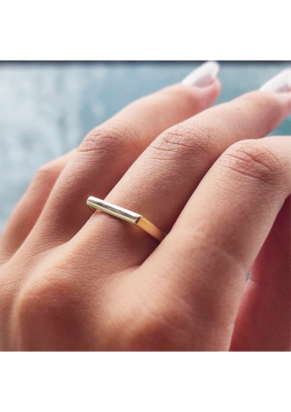 Gümüş Yüzük - Love Kalın Çizgi Taşsız Modern Tasarım 925 Ayar Gümüş Eklem Yüzük fiyatları