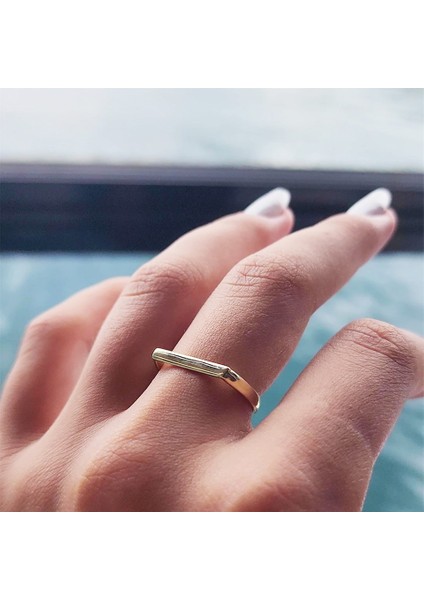 Gümüş Yüzük - Love Kalın Çizgi Taşsız Modern Tasarım 925 Ayar Gümüş Eklem Yüzük fırsatları