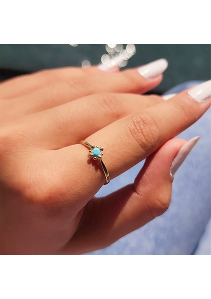 Gümüş Yüzük - 0.25 Karat Pırlanta Firuze Taşlı Güverseli 925 Ayar Gümüş Tek Taş Yüzük fiyatları