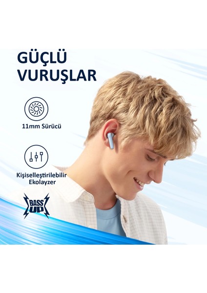 Soundcore Life P3 TWS Bluetooth 5.2 Kulaklık - Oyun Modu - Hibrit Aktif Gürültü Önleme Gökyüzü Mavisi - A3939 (Anker Türkiye Garantili)