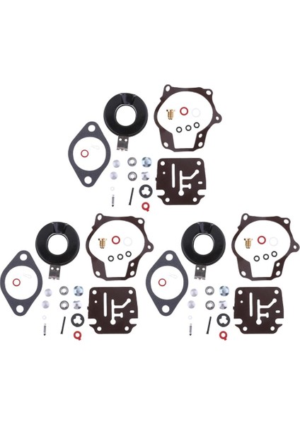 Evinrude Hp Motorlar Için 3x Karbüratör Karbonhidrat Yeniden Oluşturma Kiti (Yurt Dışından)