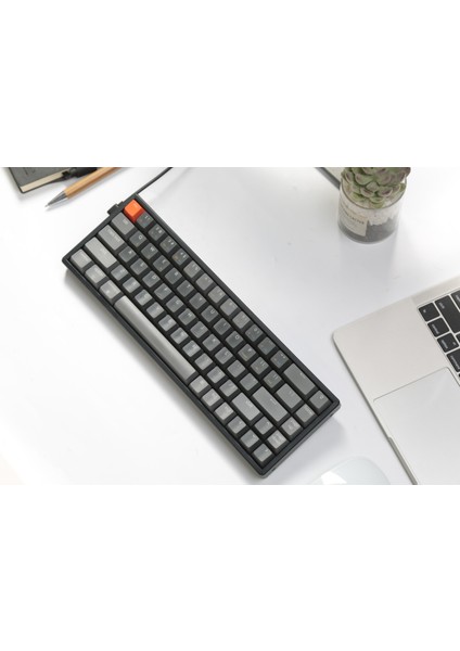 K6 65% Compact Kablosuz Mekanik Oyuncu Klavyesi-Hot-Swappable-Bluetooth 5.1-Multitasking-Rgb LED Backlit-N-Key Rollover-Gateron G-Pro Red Switch-Uçak Sınıfı Aluminum