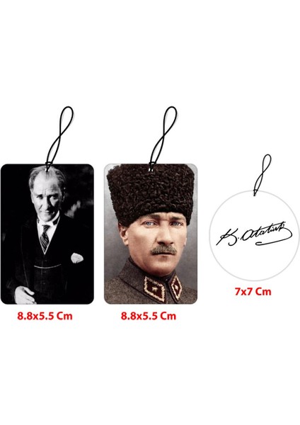 Araç Asma Koku Atatürk Figür Imza Tasarım Set 1