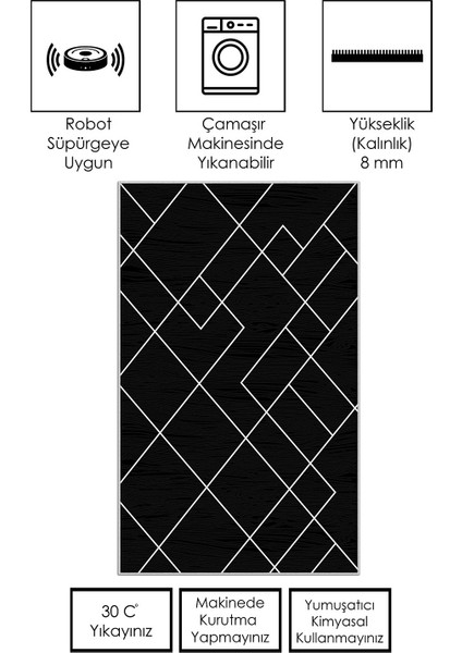 Makinede Yıkanabilir Kaymaz Taban Leke Tutmaz Salon Halısı Mutfak Halısı ve Yolluk