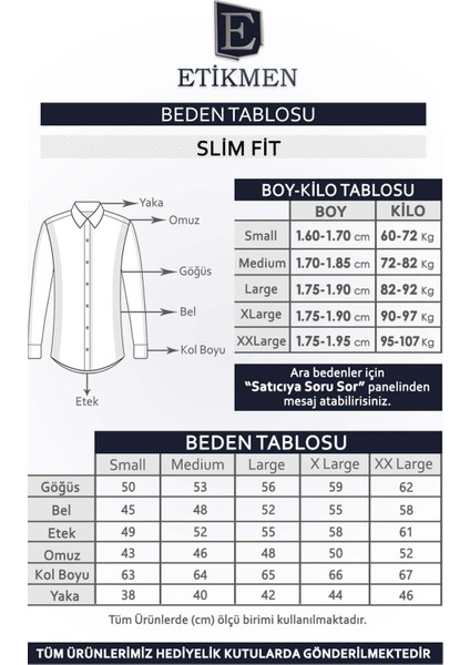 Parliament Mavisi Saten Slimfit Hediye Kutulu Erkek Gömlek