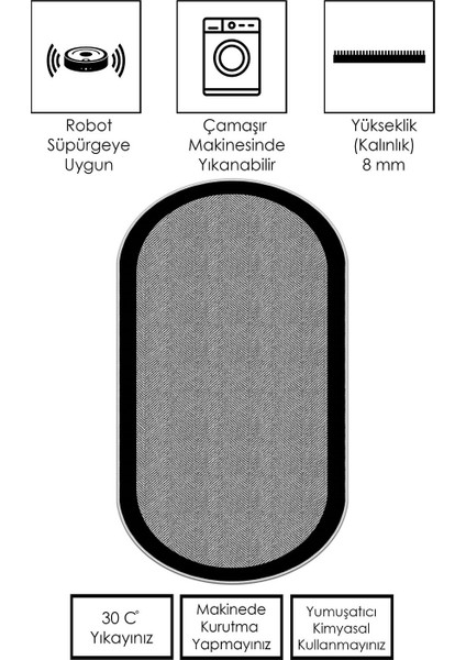 Makinede Yıkanabilir Kaymaz Taban Leke Tutmaz Oval Salon Halısı Mutfak Halısı ve Yolluk fiyatları
