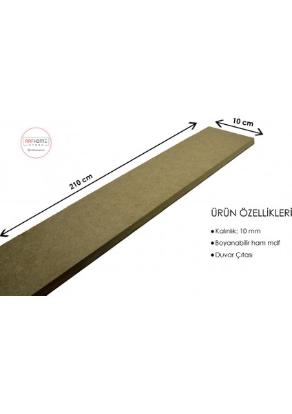 Duvar Çita Çalişmasi 10 mm (Kalinlik) 10 cm (En) x 210 cm (Boy)Ham Mdf ( 1 Boy )