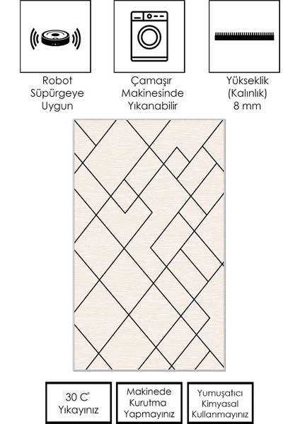 Makinede Yıkanabilir Kaymaz Taban Leke Tutmaz Salon Halısı Mutfak Halısı ve Yolluk
