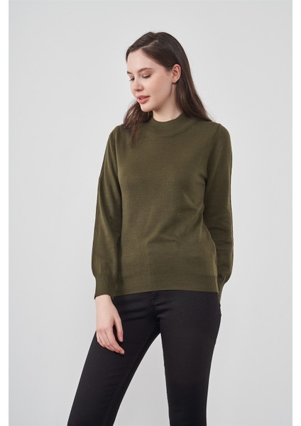 Çetinkaya Miramira Dik Yaka Haki Triko fiyatları