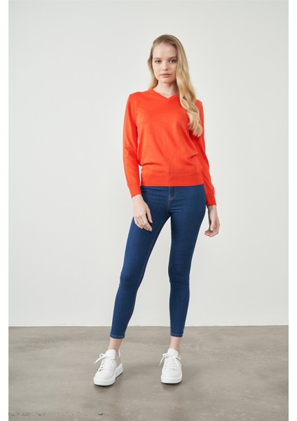 Çetinkaya Miramira Kadın V Yaka Mercan Kazak fırsatları