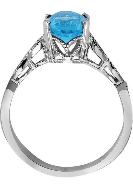 Pırlanta ve Oval Mavi Topaz Taşlı Yüzük 0407R0009 modelleri