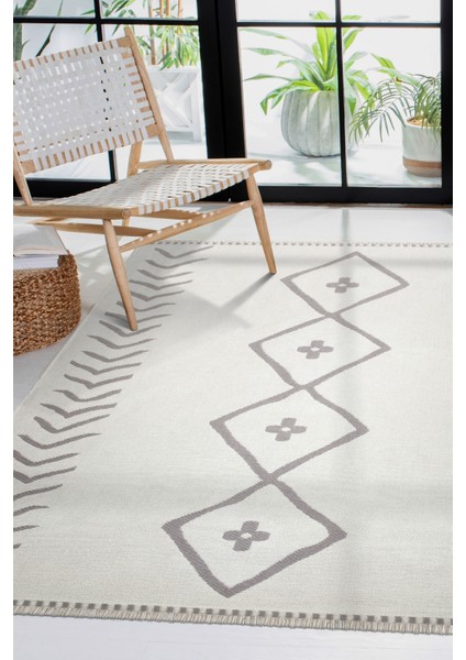 Canvas Rugs Natural Yıkanabilir Kaymaz Taban Modern Desenli Dokuma Kilim