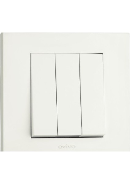 Beyaz Grano 3'lü Anahtar 5 Adet ( Çerçeve Dahil )