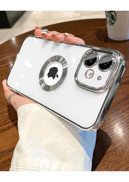 iPhone 12 Uyumlu Köşeleri Renkli Şeffaf Kamera Korumalı Silikon Luxury Telefon Kılıfı