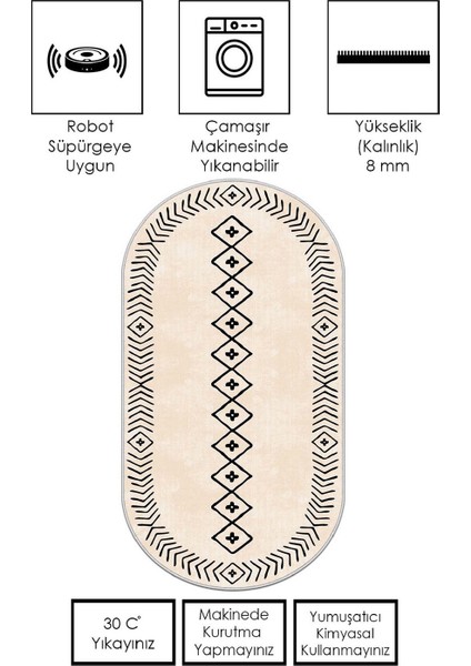 Makinede Yıkanabilir Kaymaz Taban Leke Tutmaz Oval Salon Halısı Mutfak Halısı ve Yolluk fiyatları