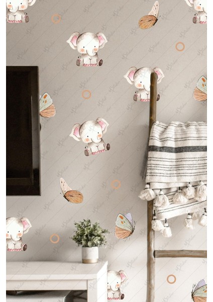 Sevimli Filler ve Kelebekler Çocuk Bebek Odası Sticker Seti fiyatları