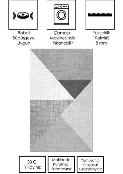 Makinede Yıkanabilir Kaymaz Taban Leke Tutmaz Salon Halısı Mutfak Halısı ve Yolluk