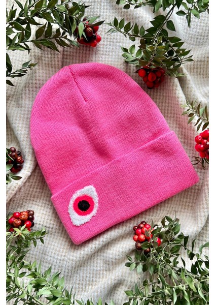 Unisex Yumuşak Göz Punch Nakışlı Bere