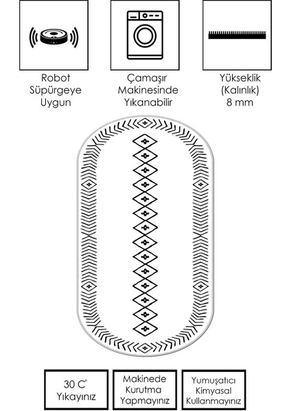 Makinede Yıkanabilir Kaymaz Taban Leke Tutmaz Oval Salon Halısı Mutfak Halısı ve Yolluk fiyatları