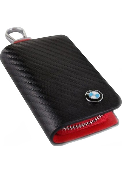 Karbon Cüzdan - Bmw Uyumlu Karbon Desenli Gerçek Deri Cüzdan Anahtarlık