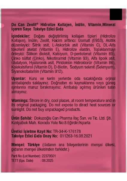 DoCan Aktif Zeolit - Kolajen ve İnülin