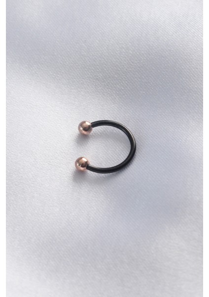316L Cerrahi Çelik Siyah Renk Halka Rose Renk Minimal Top Halka Piercing