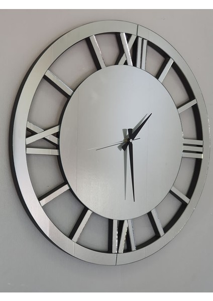 When Silver Model Gümüş Renk 60 Cm Dekoratif Aynalı Duvar Saati fiyatları
