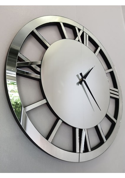 When Silver Model Gümüş Renk 60 Cm Dekoratif Aynalı Duvar Saati modelleri