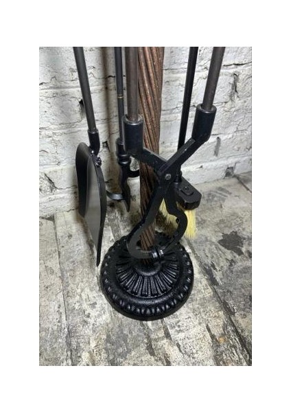 Antik Bakır Ruj Başlıklı Şömine Maşa Takımı fırsatları